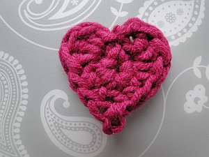 2 round heart in dark pink