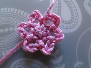 six petals on flower and slip knot at end six petals on flower and slip knot at end