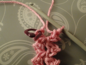 Stitch marker showing where to ss Stitch marker showing where to ss