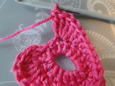 triple crochet on the heart