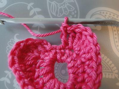 a double crochet then 2 chain 