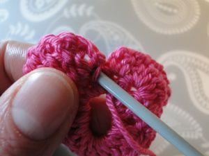 putting the hook through 