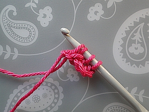 4 loops on hook 4 loops on hook