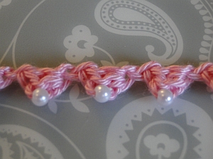 light pink braid with beads light pink braid with beads