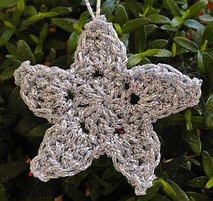 Star with silver yarn