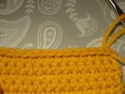 Ridged edge effect of slip stitch