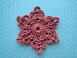circle center and six petals with picot on each
