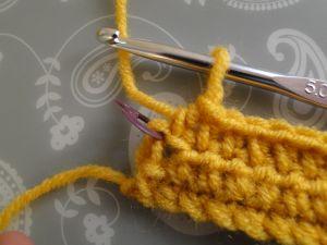 top of the 2 turning chain with a stitch marker top of the 2 turning chain with a stitch marker