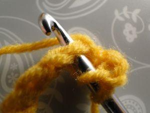 hook through 2nd stitch hook through 2nd stitch