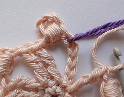 Chain stitch marked for joining.