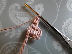 3 ch and stitch into back loop 3 ch and stitch into back loop