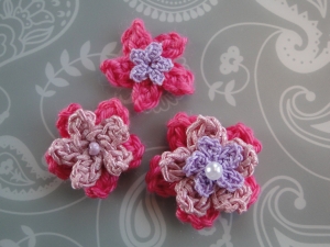 Layered flowers with beads