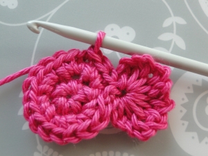 Slip stitches worked into the next 3 stitches on circle