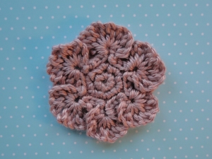 Aran weight violet color flower