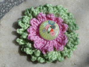 Green and pink flower