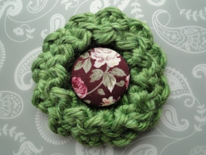 Super bulky flower and a fabric button Super bulky flower and a fabric button