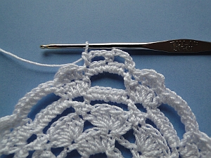 First two loops of chain