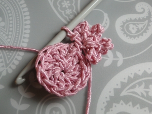 Four parts to the crocheted petal