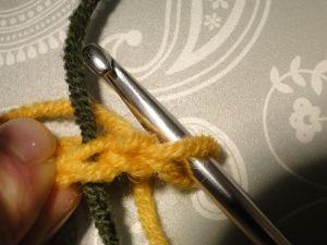 Marked stitch where we will work into