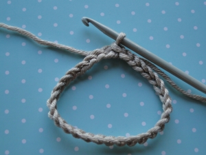 Chain ring with right side of chains facing you.