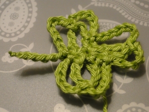 The end is tied off and snipped off