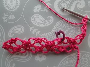 Stitch marker shows where to work next