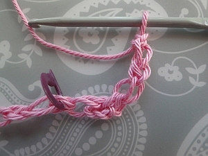 Stitch marker showing placement of next stitch