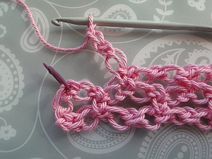 What the end stitch to work into looks like