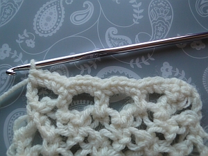 Small stitches worked along edge