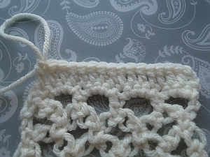 Large stitches worked along edge