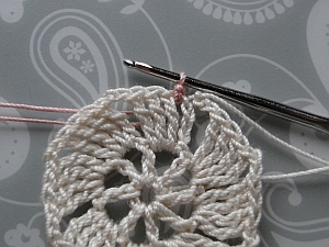 Slip stitch into space below Slip stitch into space below