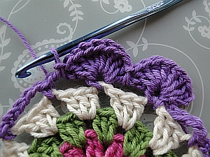 Working the petals of round 6 Working the petals of round 6